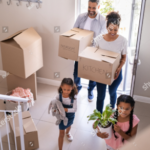 family moving in to new home